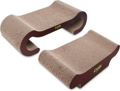 Catify Cat Scratcher, Fun Interactive Scratchers, Posts, Poles, Claw Safe, Furniture Saver Indoor Play Support Natural Cat Behaviors Heavy Duty - Lounger I