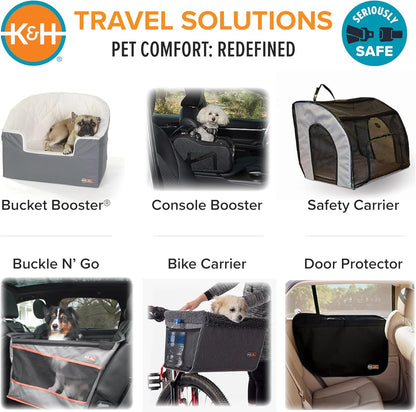 Pet Products Travel Safety Carrier for Pets, Dog Crate for Car Travel, Dog Soft-Sided Carrier for Large Dogs, Portable Car Seat Kennel, Gray/Black Large 29.5 X 22 X 25.5 Inches